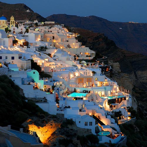 greece in night