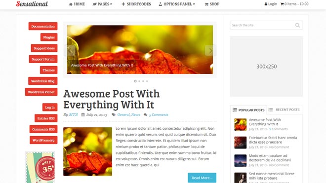 sensational wordpress theme