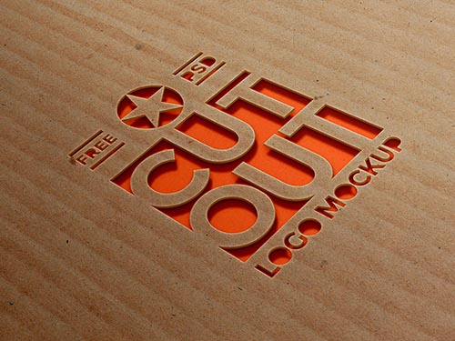 Cardboard Cutout Logo Mockup