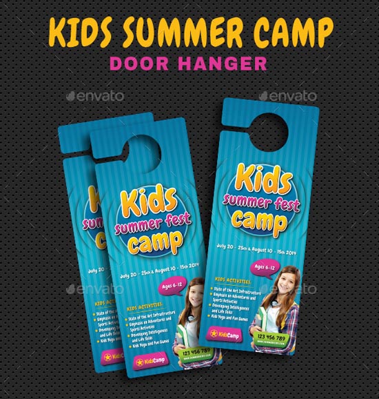 Kids Summer Camp Door Hanger