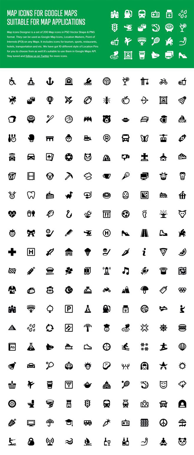 Icon Set For Map