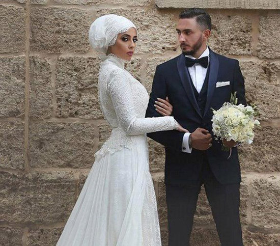 long sleeve bridal hijab wedding dress 2016