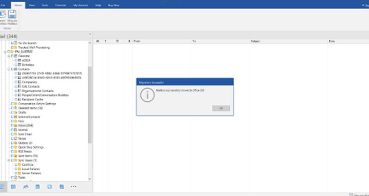 migrating the PST file data