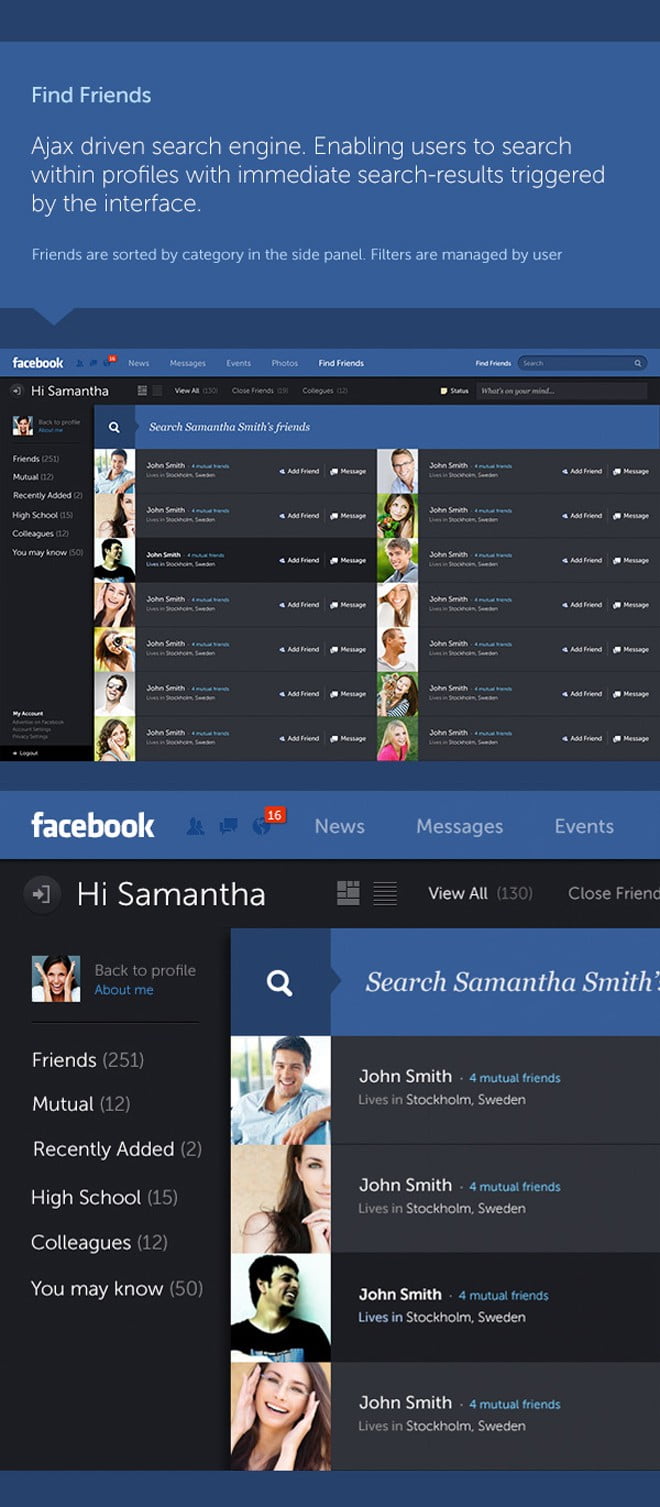 Facebook Redesign Concept by Fred Nerby