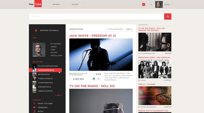 Popular Website Redesigns Concept