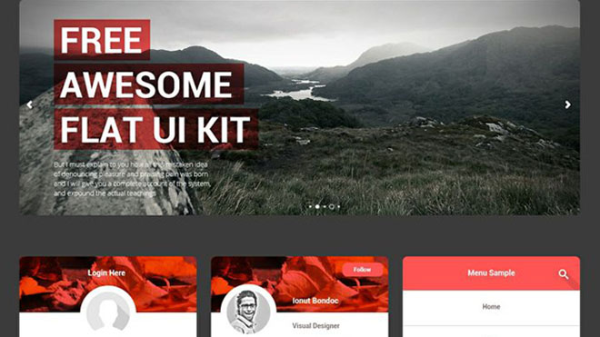 Freebie: Free Awesome Flat Ui Kit PSD