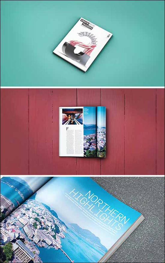 3 Free Magazine Photoshop PSD Mockups