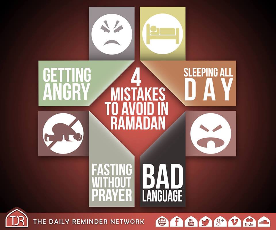 4 mistakes to avoid in ramadan