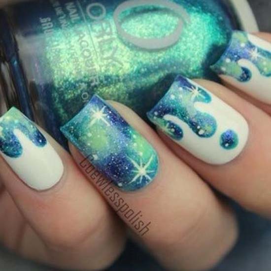 glowing nail art