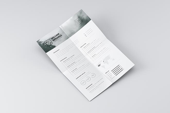 Clean Resume Template for Photoshop and Illustrator 1