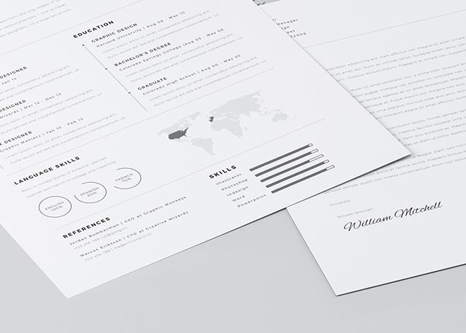 Clean Resume Template for Photoshop and Illustrator 4