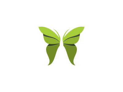 green butterfly logo design