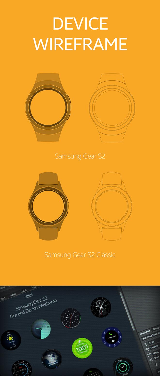 Free Samsung Gear S2 Smart Watch GUI PSD designs