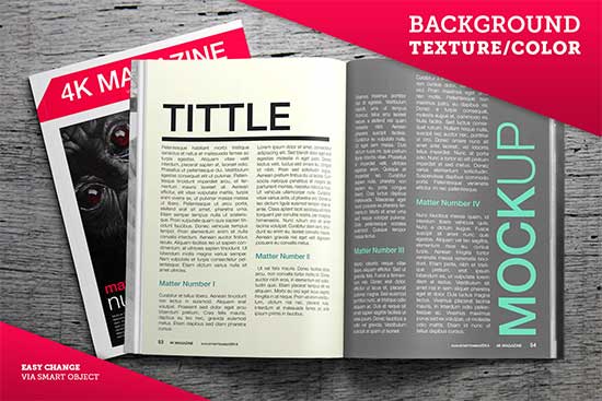 Free PSD Mockup 4K Magazine