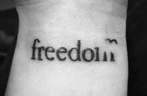 freedom wrist tattoo