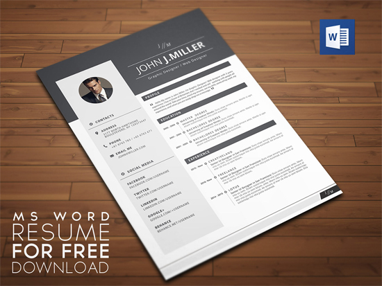 free downloadable resume templates for word 2010
