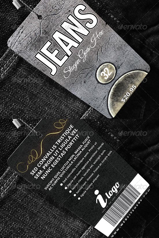 jeans Apparel Tag Template