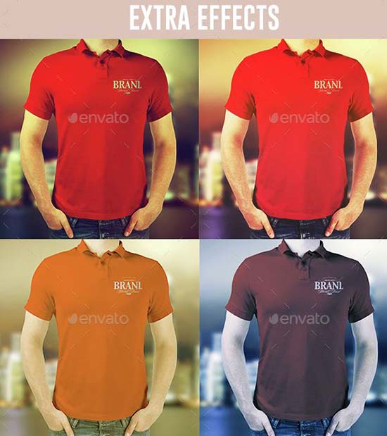 Realistic Polo Shirts Mock-ups