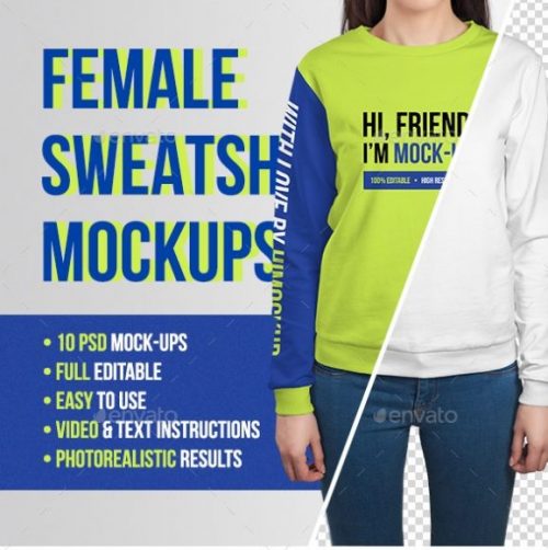 Female Sweatshirt Mockups