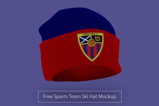 Free Sports Team Ski Hat Mockup PSD