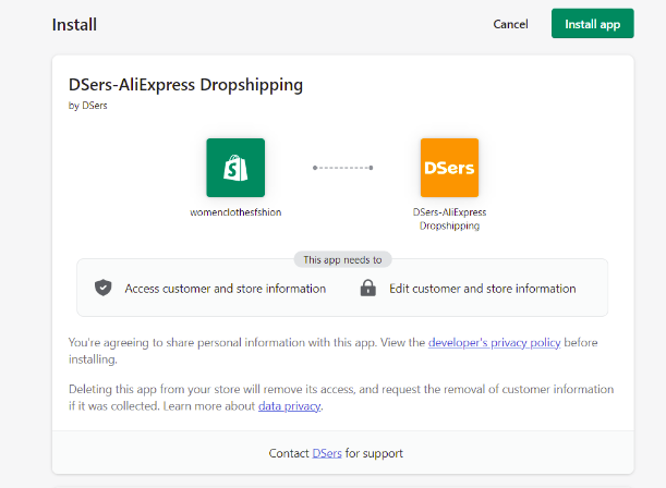 Add DSers to your Shopify store