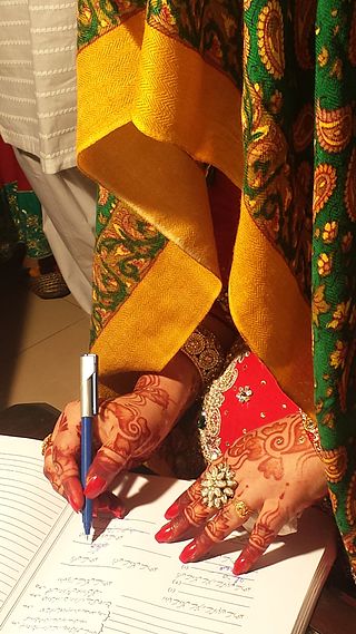 Bride Signing Nikah