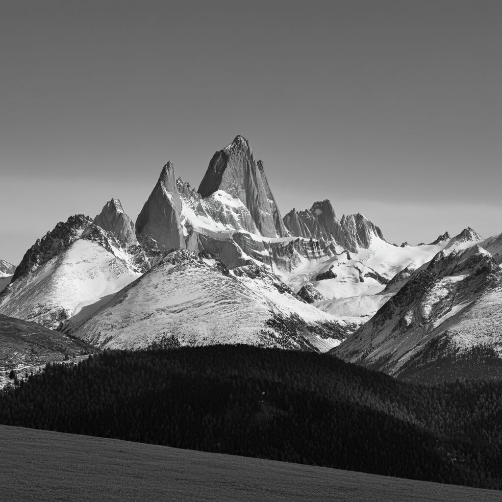 Asking a serene black-and-white landscape photograph-02